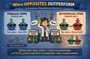 Researchers studied quantum particles rotating in opposite directions