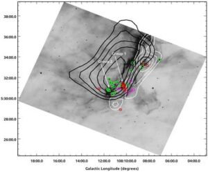 Indian Scientists studied a region named Rimmed Cloud 44 (BRC 44).